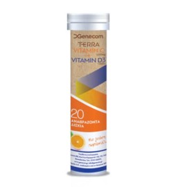 Genecom Terra Vitamin C 1000mg & Vitamin D3 1000iu Γεύση Πορτοκάλι, 20 δισκία