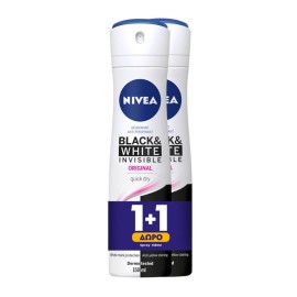 Nivea Deo Invisible for Black & White Pure Γυναικείο Αποσμητικό 150ml Δώρο 150ml