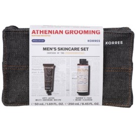 Korres Athenian Grooming Promo Pack Σετ Περιποίησης για Άνδρες με Αντιγηραντική Κρέμα Προσώπου & Ματιών, 50ml, Barbers Καθαριστικό Προσώπου & Γεννειάδας, 250ml & Δώρο Νεσεσέρ, 1τεμ, 1σετ