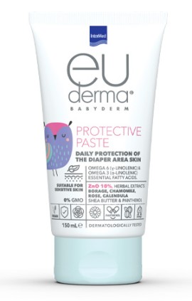Intermed Euderma Babyderm Protective Paste Αδιάβροχη Πάστα Προστασίας Για Καθημερινή Προστασία Του Δέρματος Στην Περιοχή Της Πάνας 150ml
