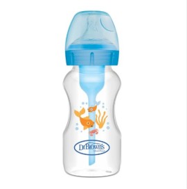 Dr Browns Options+ Πλαστικό Μπιμπερό Με Φαρδύ Λαιμό 270ml Μπλε