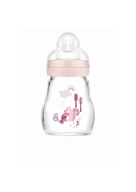MAM Feel Good Γυάλινο Μπιμπερό 0+ μηνών Ροζ 170ml
