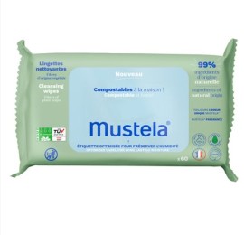 Mustela Cleansing Wipes Eco-Responsible Υγρά Μαντηλάκια Καθαρισμού Οικιακής Κομποστοποίησης, 60τεμ