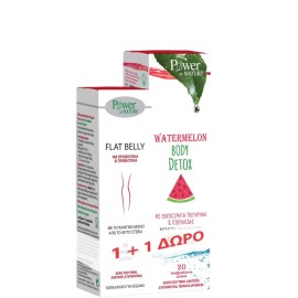 Power of Nature Promo Flat Belly Stevia Συμπλήρωμα Κατά του Μετεωρισμού, 10 ταμπλέτες & Δώρο Watermelon Stevia Body Detox, 20 αναβράζοντα δισκία Power of Nature Flat Belly Stevia Συμπλήρωμα Κατά του Μετεωρισμού με Στέβια, 10 ταμπλέτες