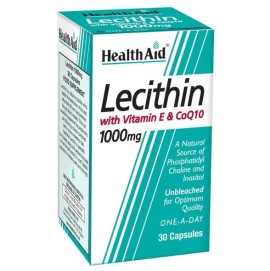 Health Aid Lecithin 1000mg with Vitamin E & CoQ10 για τον Έλεγχο του Σωματικού Βάρους, 30 κάψουλες