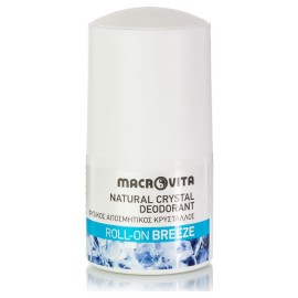 Macrovita Natural Crystal Deodorant Φυσικός Αποσμητικός Κρύσταλλος Roll On Breeze 50ml