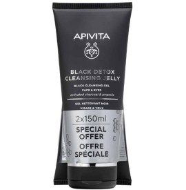 Apivita Promo Black Detox Duo Gel Καθαρισμού για Πρόσωπο & Μάτια, 2x150ml