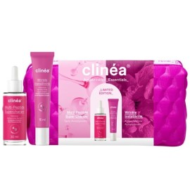 Clinea Limited Edition Gift Set Anti-Wrinkle Essentials Multi Peptide Super Charger Oρός Προσώπου, 30ml, Wrinkle InstaShrink Κρέμα Ματιών, 15ml & Δώρο Νεσεσέρ, 1τεμ, 1σετ