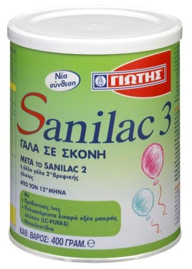 Sanilac 3 Γάλα για βρέφη από τον 12ο μήνα 400g