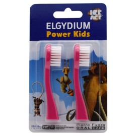 Elgydium Power Kids Ice Age Refill Ανταλλακτικές Κεφαλές για την Οδοντόβουρτσα Elgydium Power Kids σε Ροζ Χρώμα 2τμχ