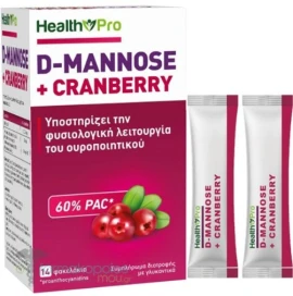 Health Pro D-Mannose & Cranberry, 14 φακελάκια