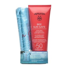 Apivita Set Bee Sun Safe Hydra Fresh Face & Body Milk SPF50 με Θαλάσσια Φύκη & Πρόπολη 200ml + Δώρο Αδιάβροχο Τσαντάκι για Μαγιώ