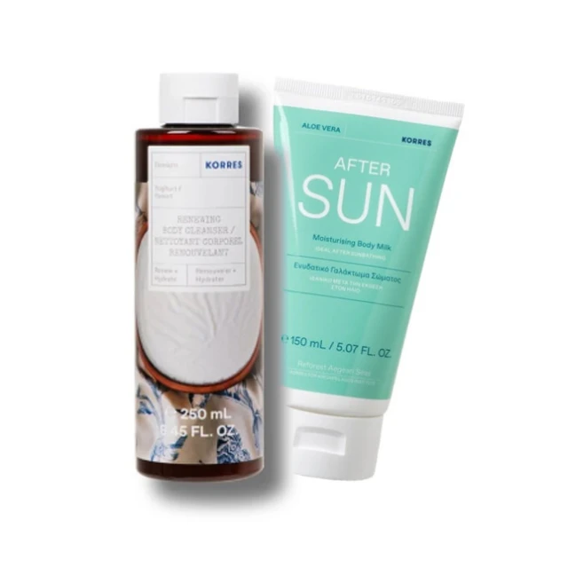 Korres Summer Pack After Sun Moisturising Body Milk Aloe Vera 150ml & Korres  Renewing Body Cleanser  250ml | Online  - Upharm